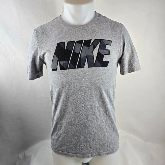 Nike Other - Nike T Shirt Mens Small Grey Graphic Tee Athletic Cut Sports Camo Logo Work Out